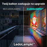 Balkon przed i po zamontowaniu lampek LED LedoLampki™